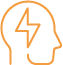 Improve Improve - Icon of a head with a lightning bolt