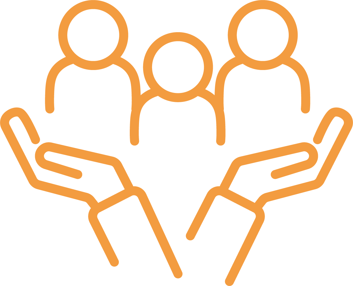 Inclusive Inclusive - Icon of a hand holding multiple people