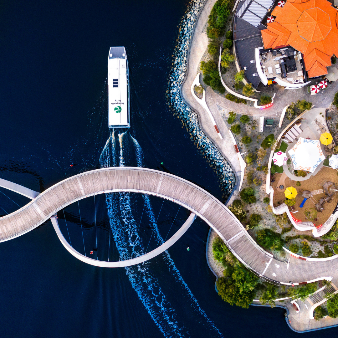 Elizabeth Quay ferry and bridge 