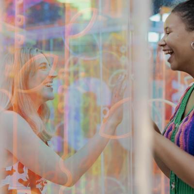 Outdoor light maze at Yagan Square