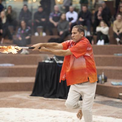 Karla Yaarnginy brings the spirit of First Nations culture to Yagan Square through dance and music
