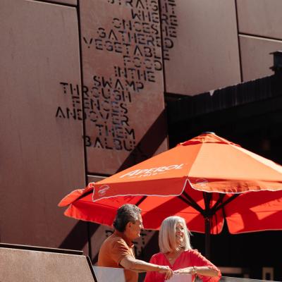 Mature couple enjoying restaurants at Yagan Square 
