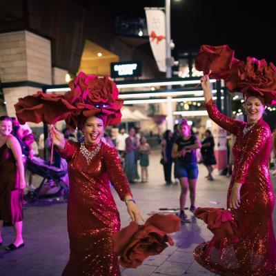 Roving performers at Yagan Square celebrations
