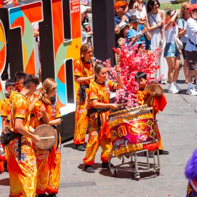Lunar New Year drumming and lion dancing at Yagan Square 