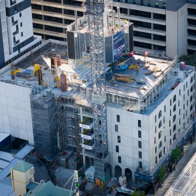 Aerial of 195 Pier Street in July 2025