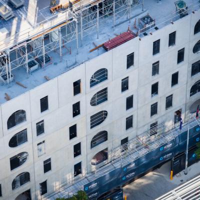 Aerial of 195 Pier Street in July 2025